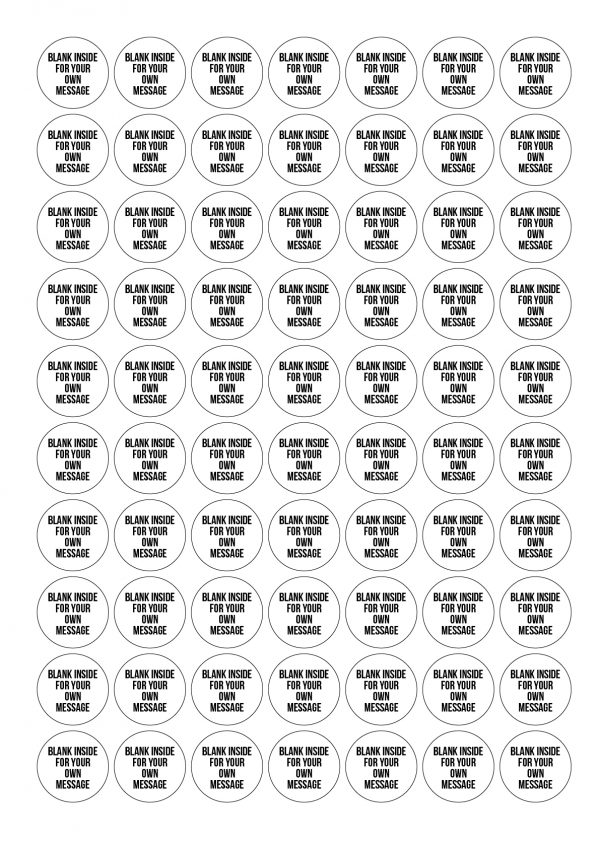 A4 Sheet of Blank Inside for your own message labels